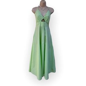 Green Maxi Dress with Cutout Detail